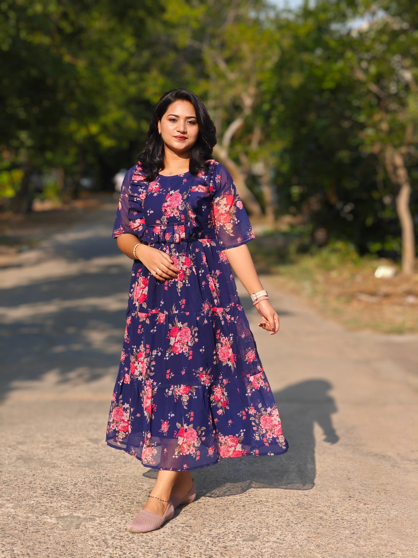 Enchanting Georgette Maxi: Your Ultimate Party Elegance