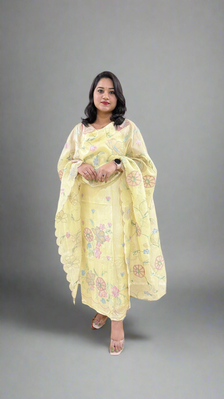 Qurbat Collection Pure Bamber Silk with Resham Embroidery