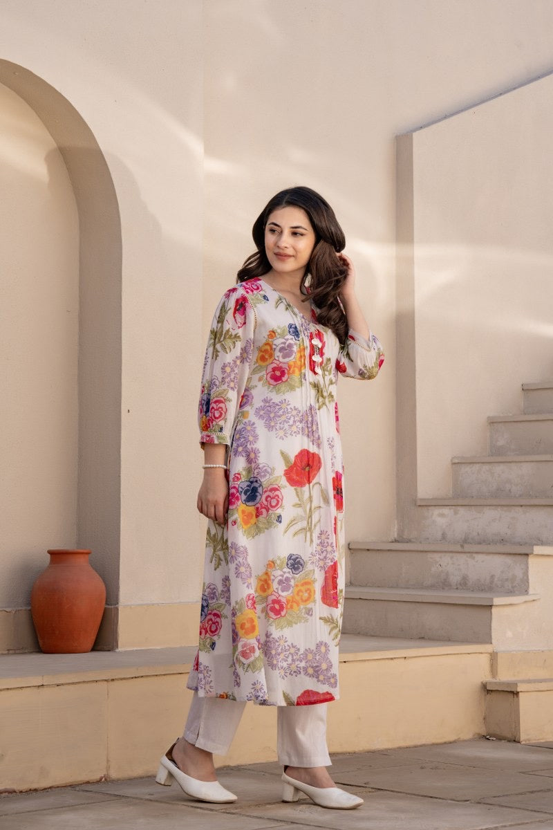 Mul Cotton Kurta Pant Set for Women – Soft Summer Wear in Breathable Fabric
