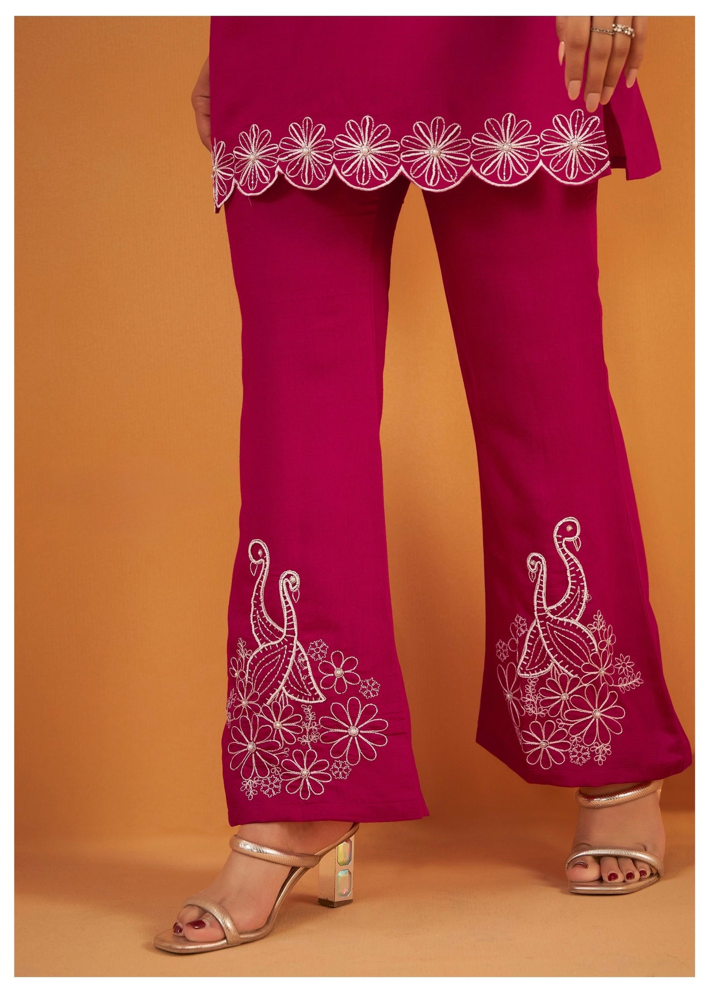 Women's Viscose Silk Co-ord Set with Elegant Work