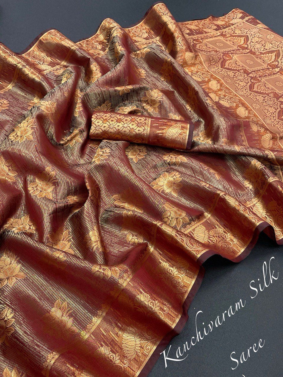 Kanchipuram Silk Handloom Heavy Zari Work Sarees