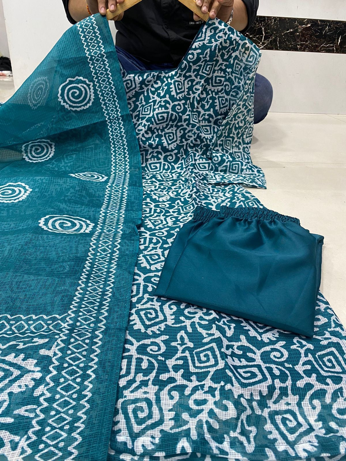 Heavy Kotta Chex Doria Kurti with American Pants & Kotta Chex Dupatta – Sizes S to 5XL