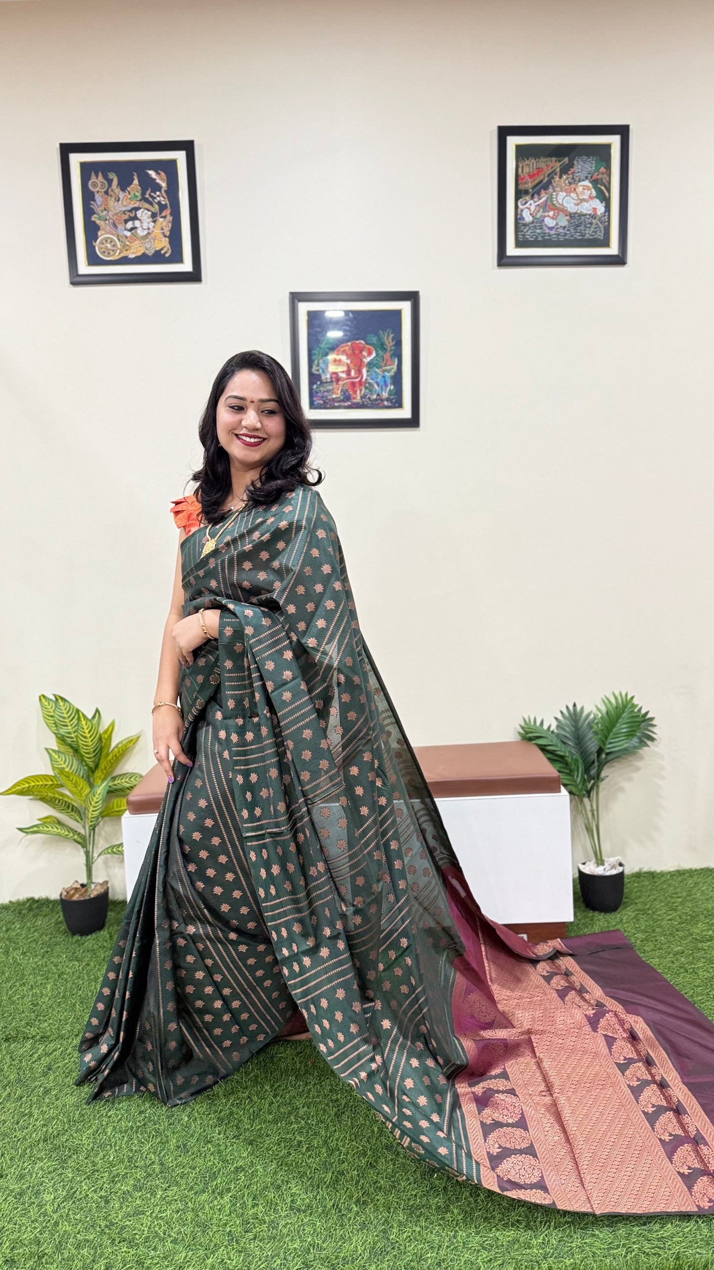 Banarasi Tanchui Soft Saree with Thousand Buttis