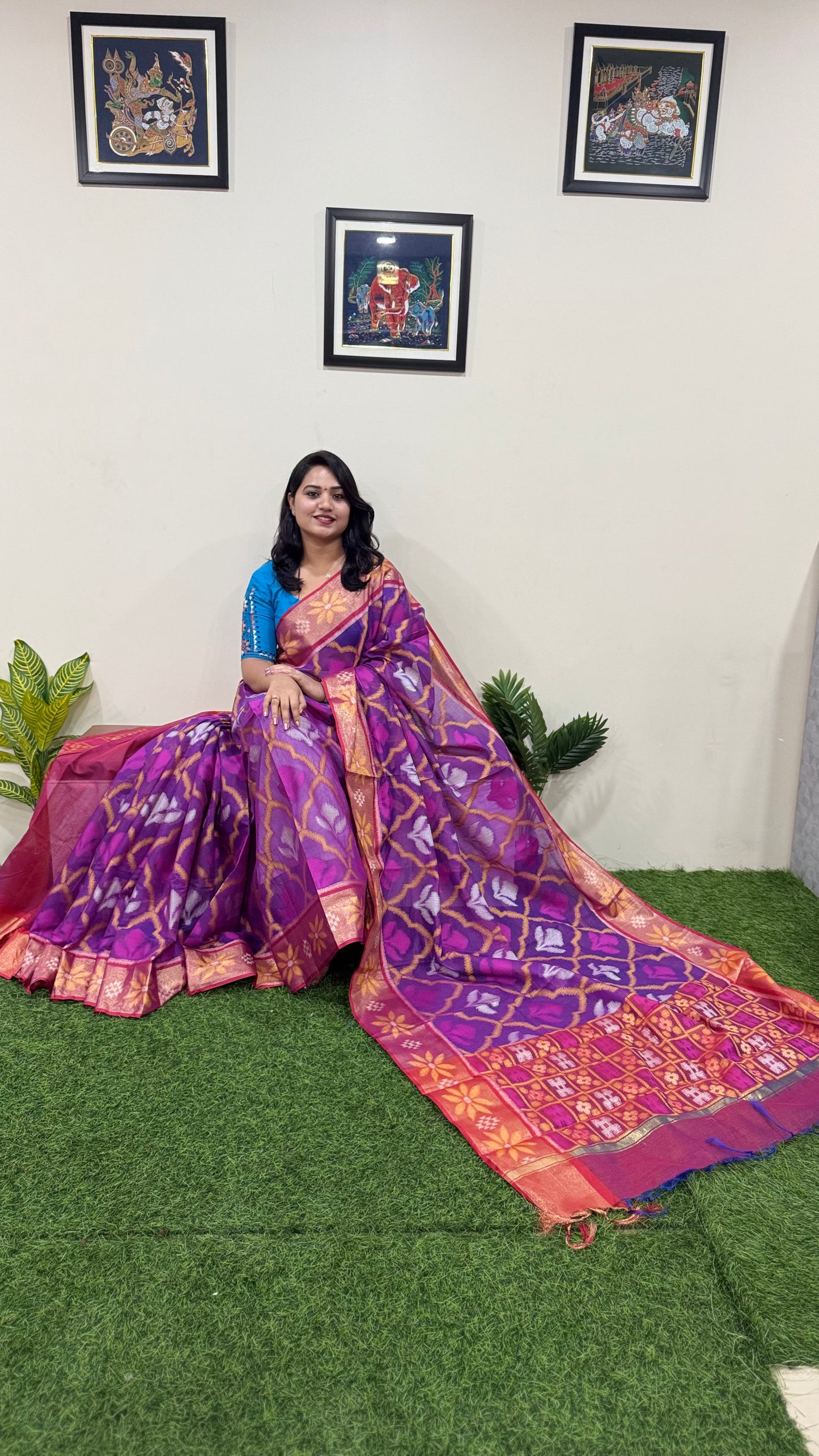 Pochampally Weaving Pure Cotton Saree