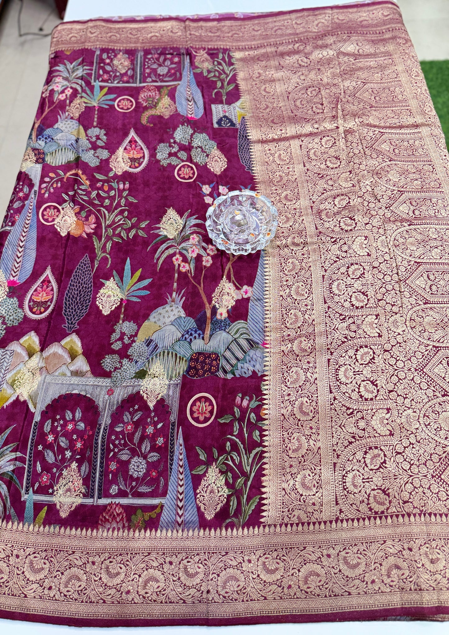 Pure Modal Silk Saree with Digital Print and Zari Border – Premium Festive Ethnic Saree for Women