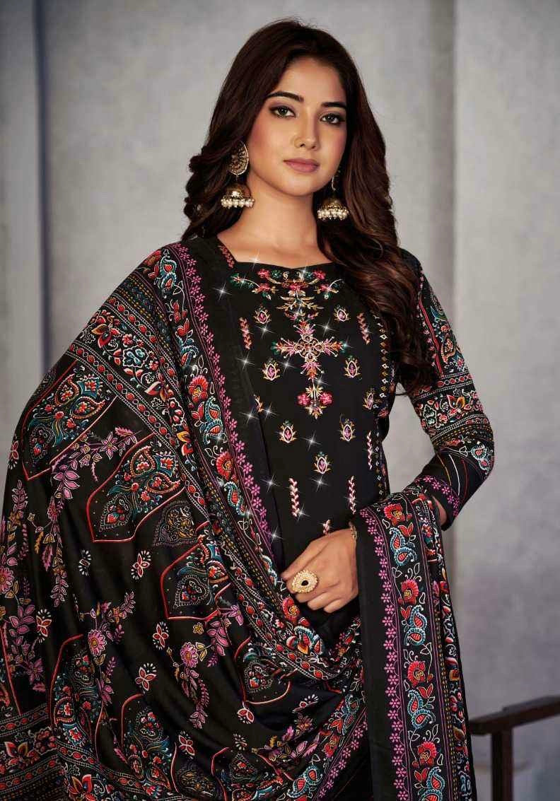 Soft Cotton Dress Material with Embroidery and Swarovski Work