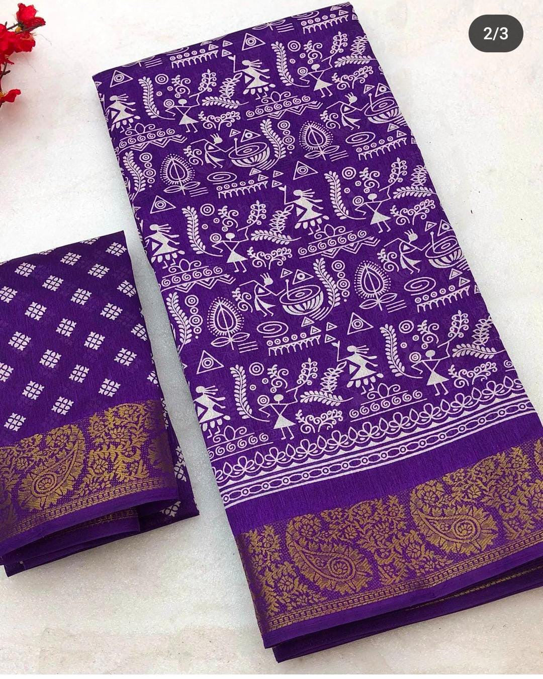 Soft Tussar Slub with Digital Print
