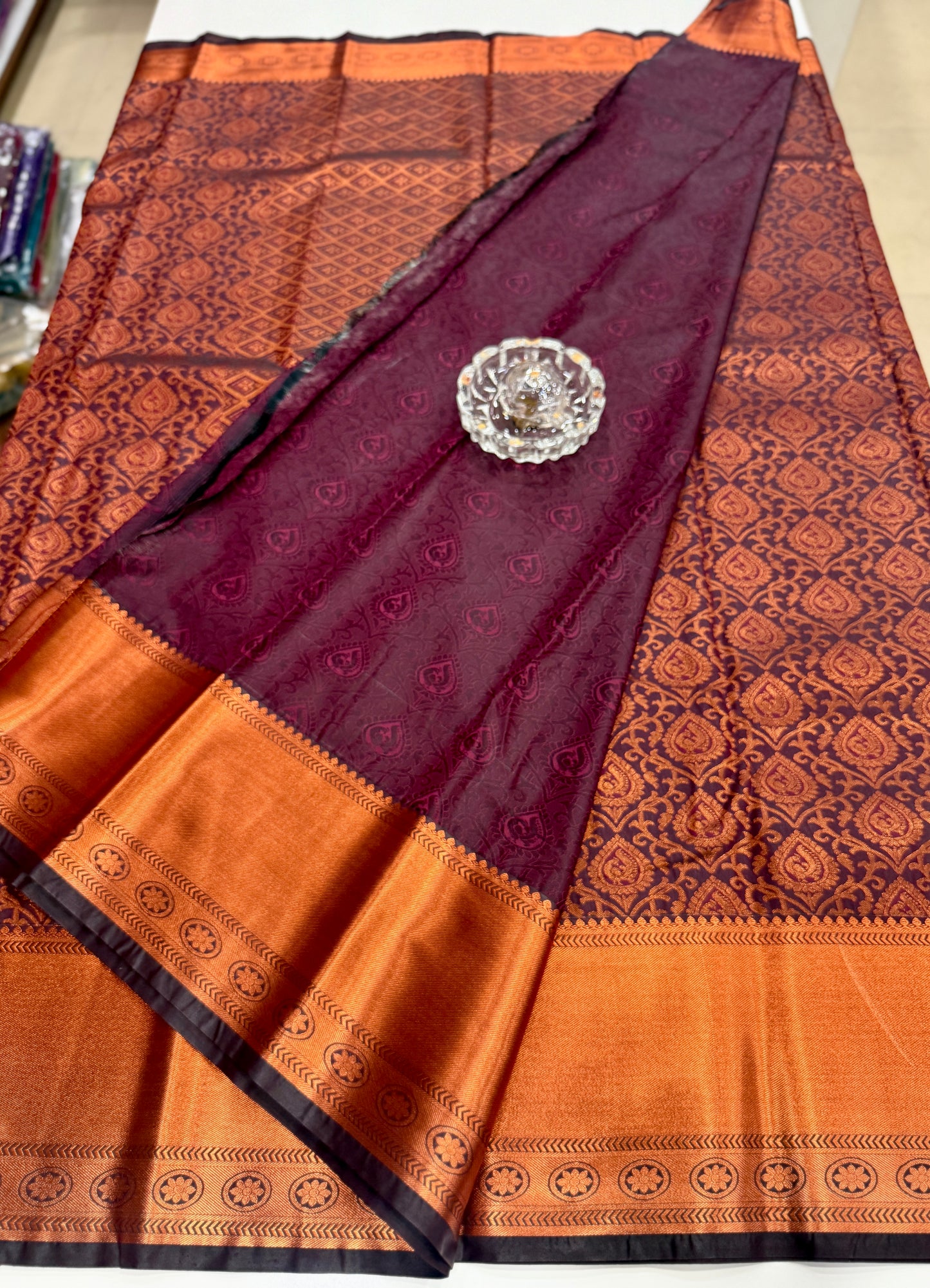 Bridal Soft Silk Saree with Jacquard Weaving & Contrast Border for Women