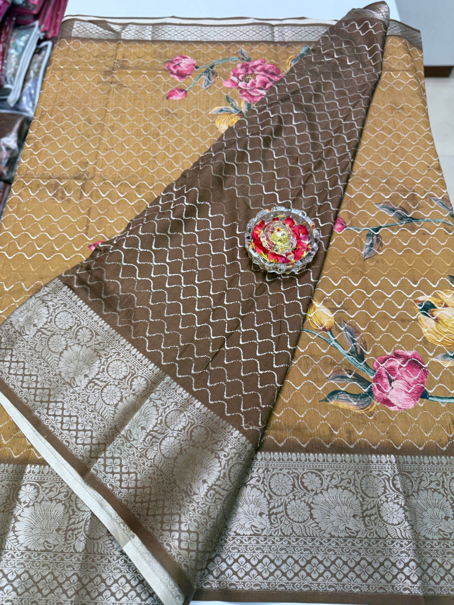 Kasargod-Style Silk Blend Saree with Zari Border and Rich Pallu – Festive Saree for Women