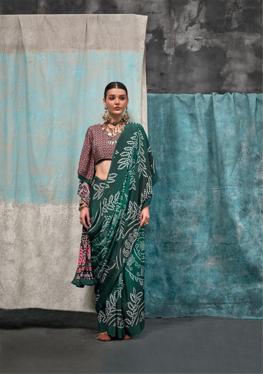 Pure Crepe Saree with Elegant Design and Matching Blouse Piece – Festive & Wedding Wear for Women