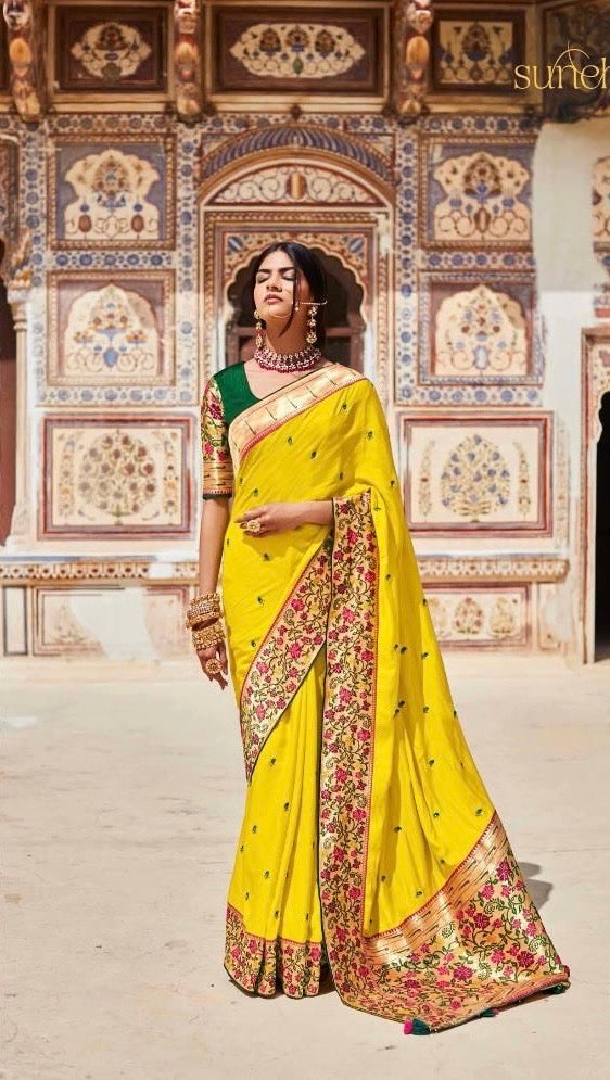 Organza Tissue Silk Saree with Embroidery or Swarovski Work and Heavy Designer Blouse – Wedding and Festive Wear for Women