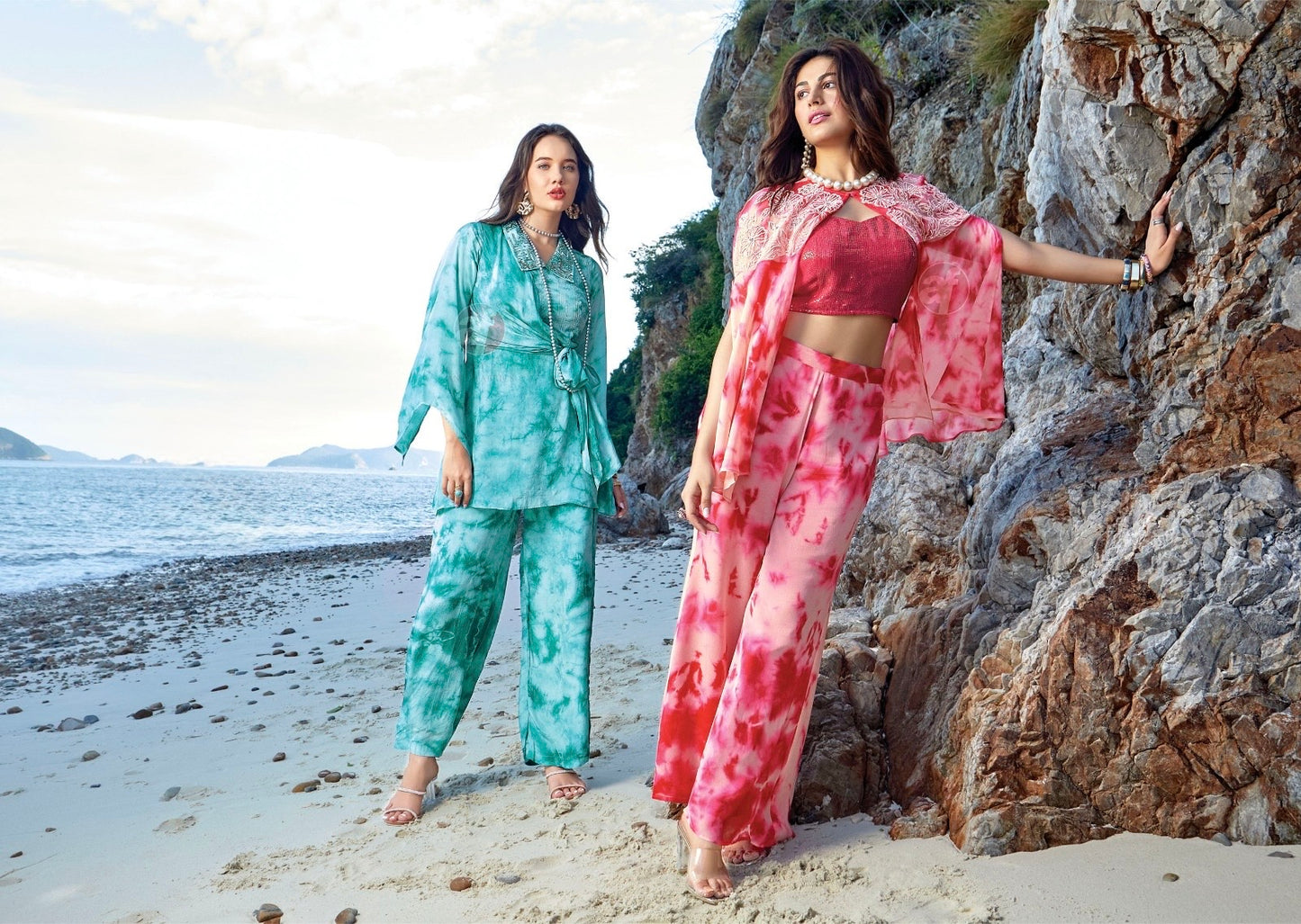 Smokey Designer Dress for Women in Georgette, Chinon & Crepe with Handwork and Tie-Dye Finish