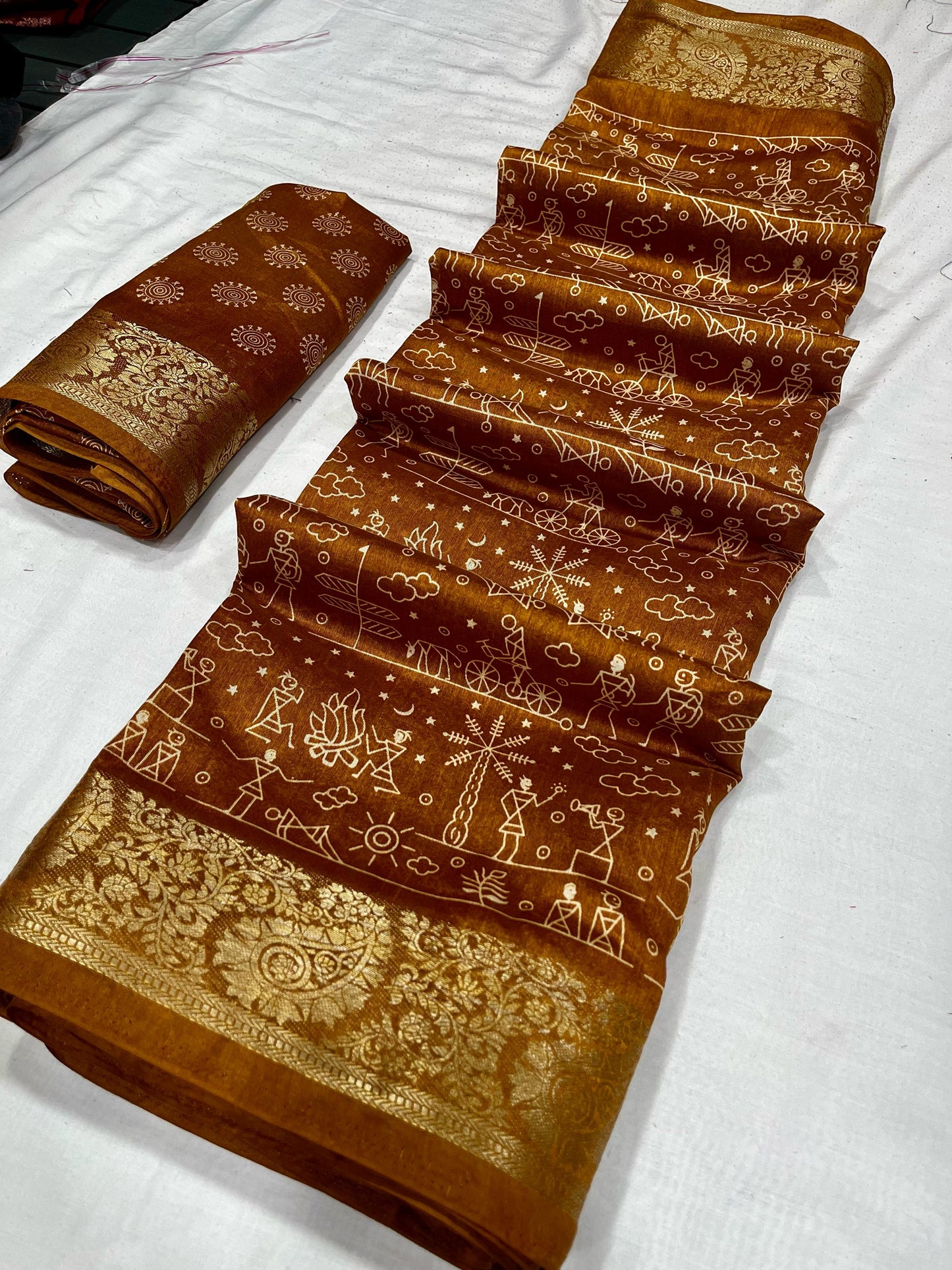 Soft Tussar Slub with Digital Print