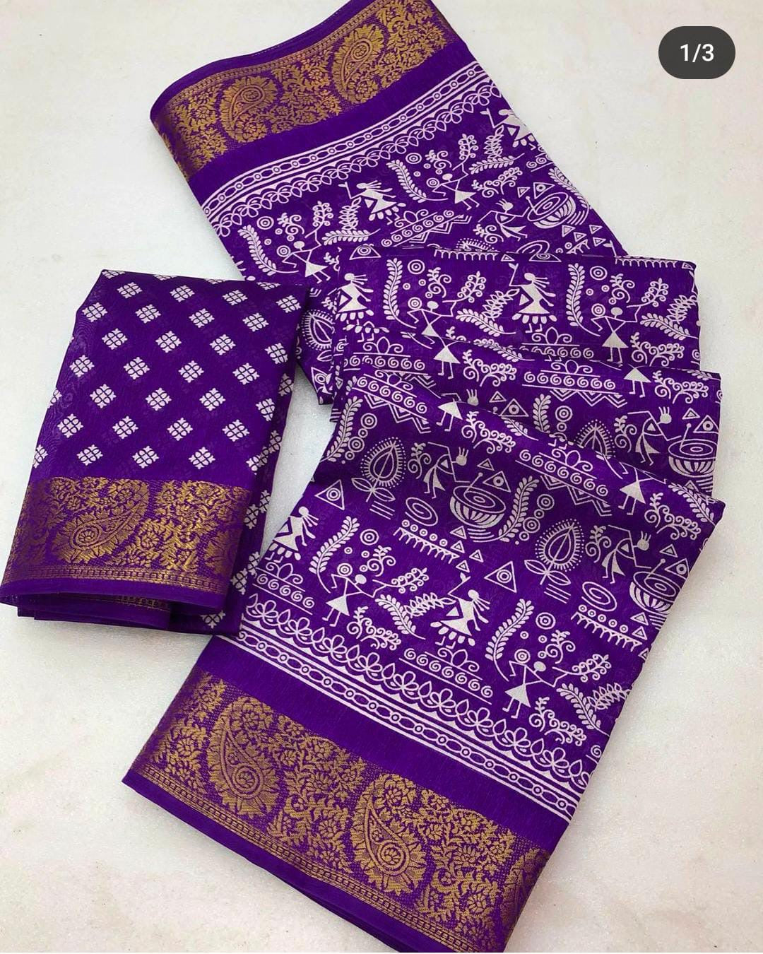 Soft Tussar Slub with Digital Print