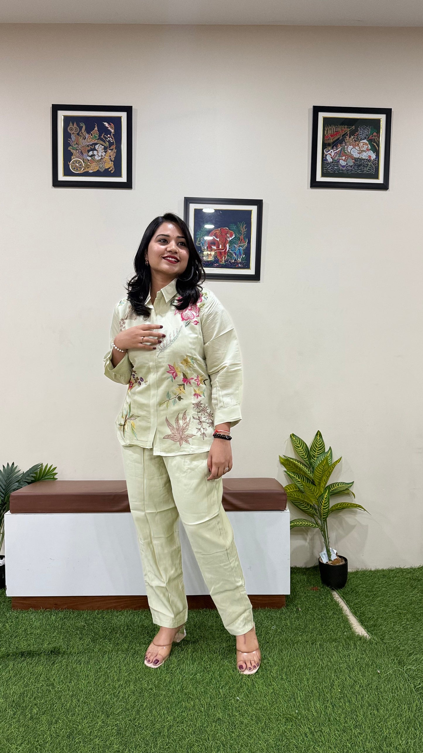 Sayuri Designer - Pearl - Pure Silk Coord Set