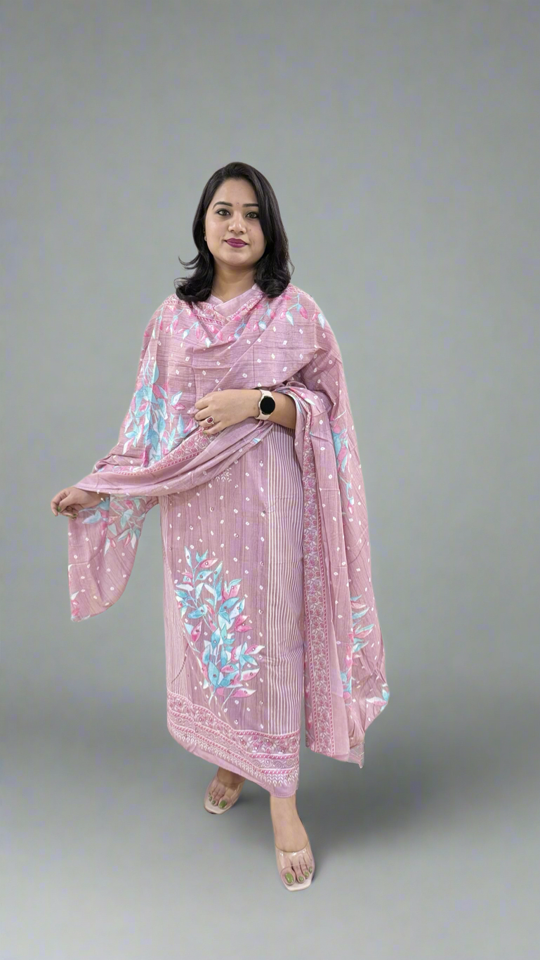 Mani’s Pure Mal Cotton Handwork Dress Material