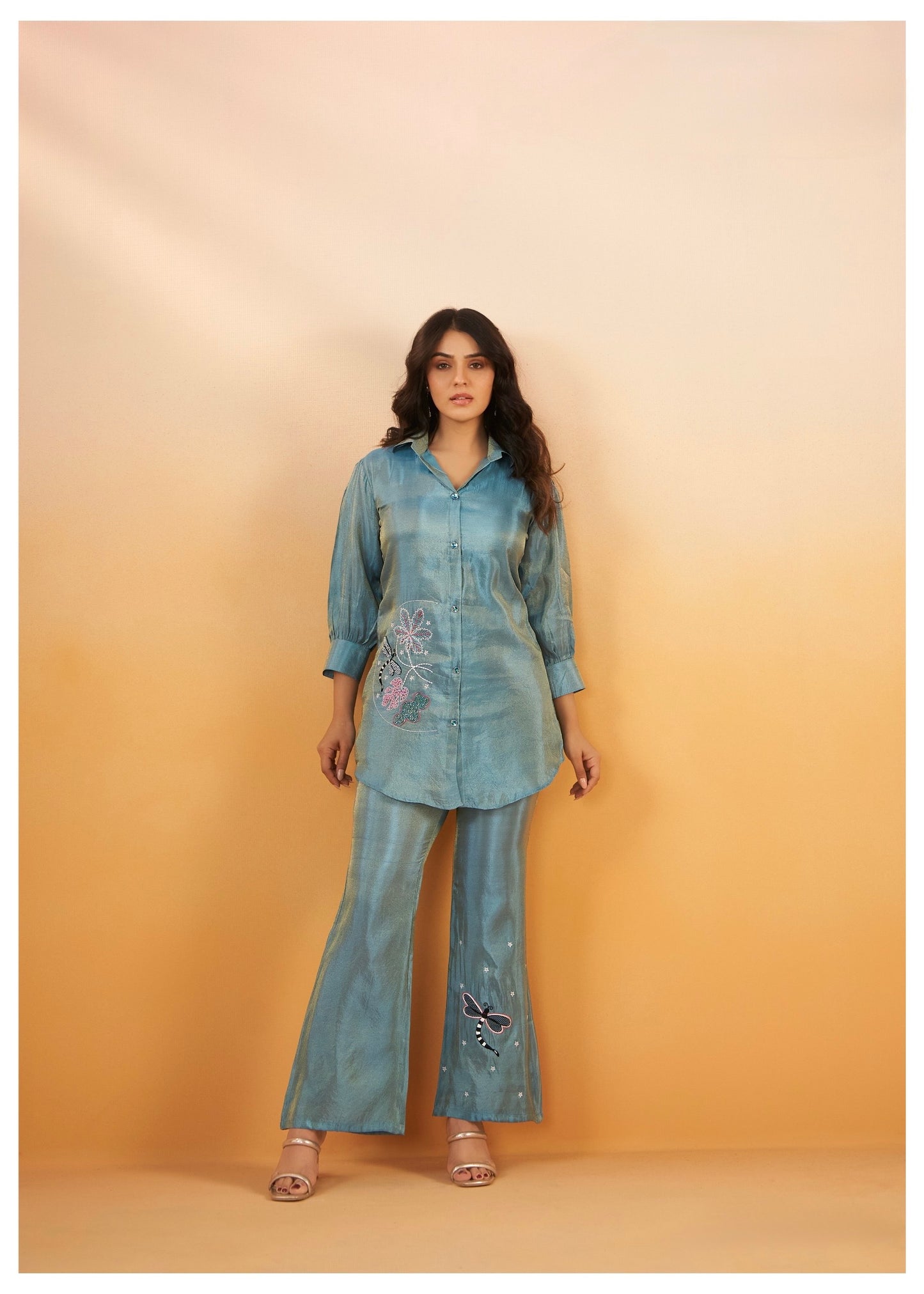 Women's Viscose Silk Co-ord Set with Elegant Work