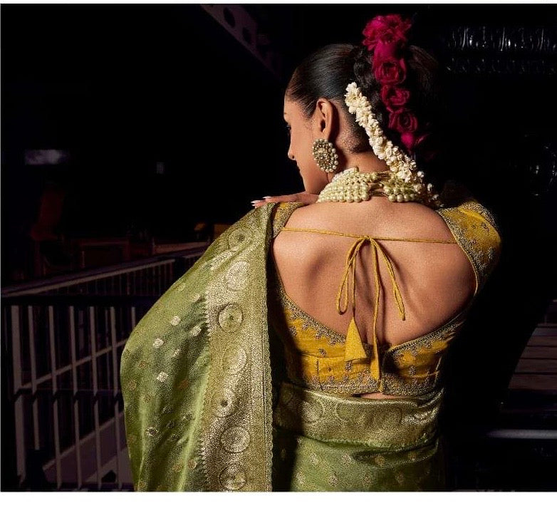 Premium Viscose Silk Saree with Heavy Embroidered Designer Blouse – Wedding and Bridal Wear