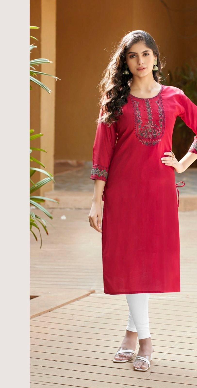 Radiant Rayon Embroidered Elegant Kurti MCB1132