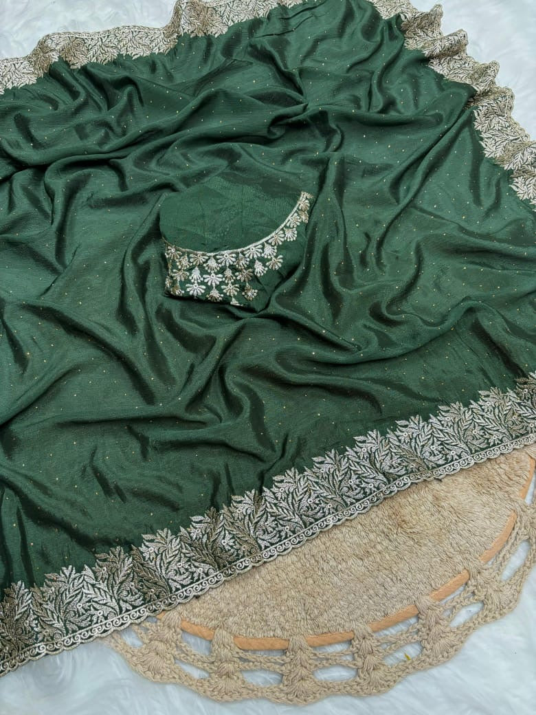 New Arrivals: Exquisite Embroidery Work Fancy Saree