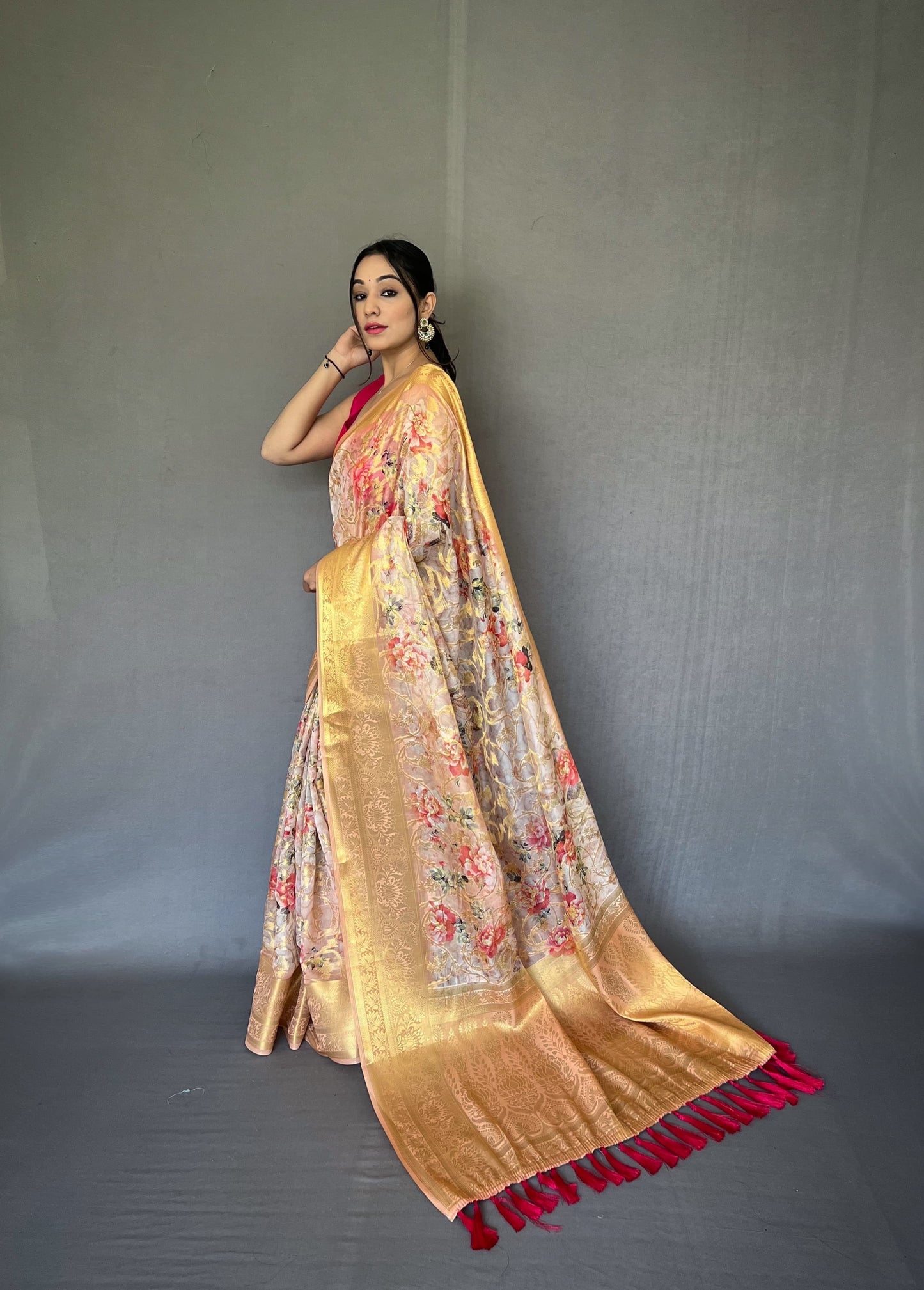 Fresh Arrival: Organza Zari Weaving Saree