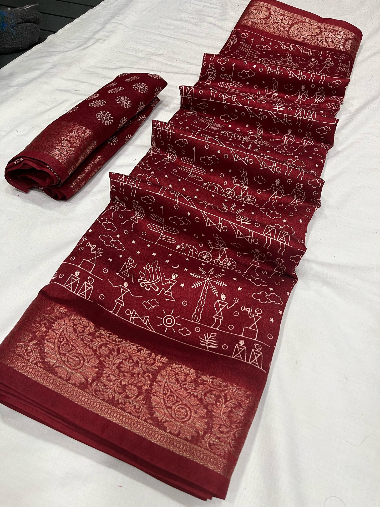 Soft Tussar Slub with Digital Print
