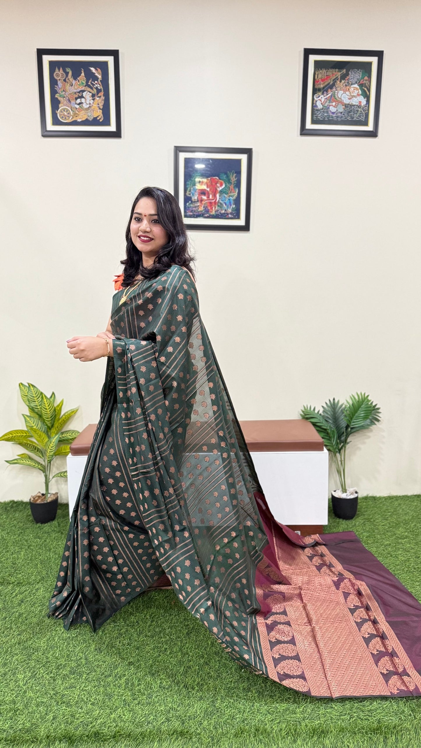 Banarasi Tanchui Soft Saree with Thousand Buttis