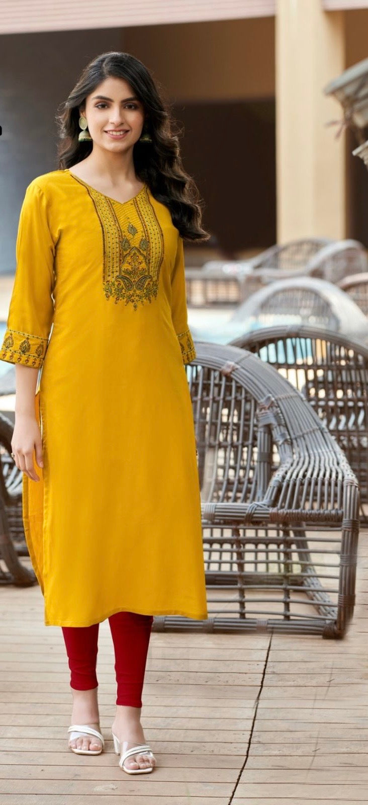 Radiant Rayon Embroidered Elegant Kurti MCB1132