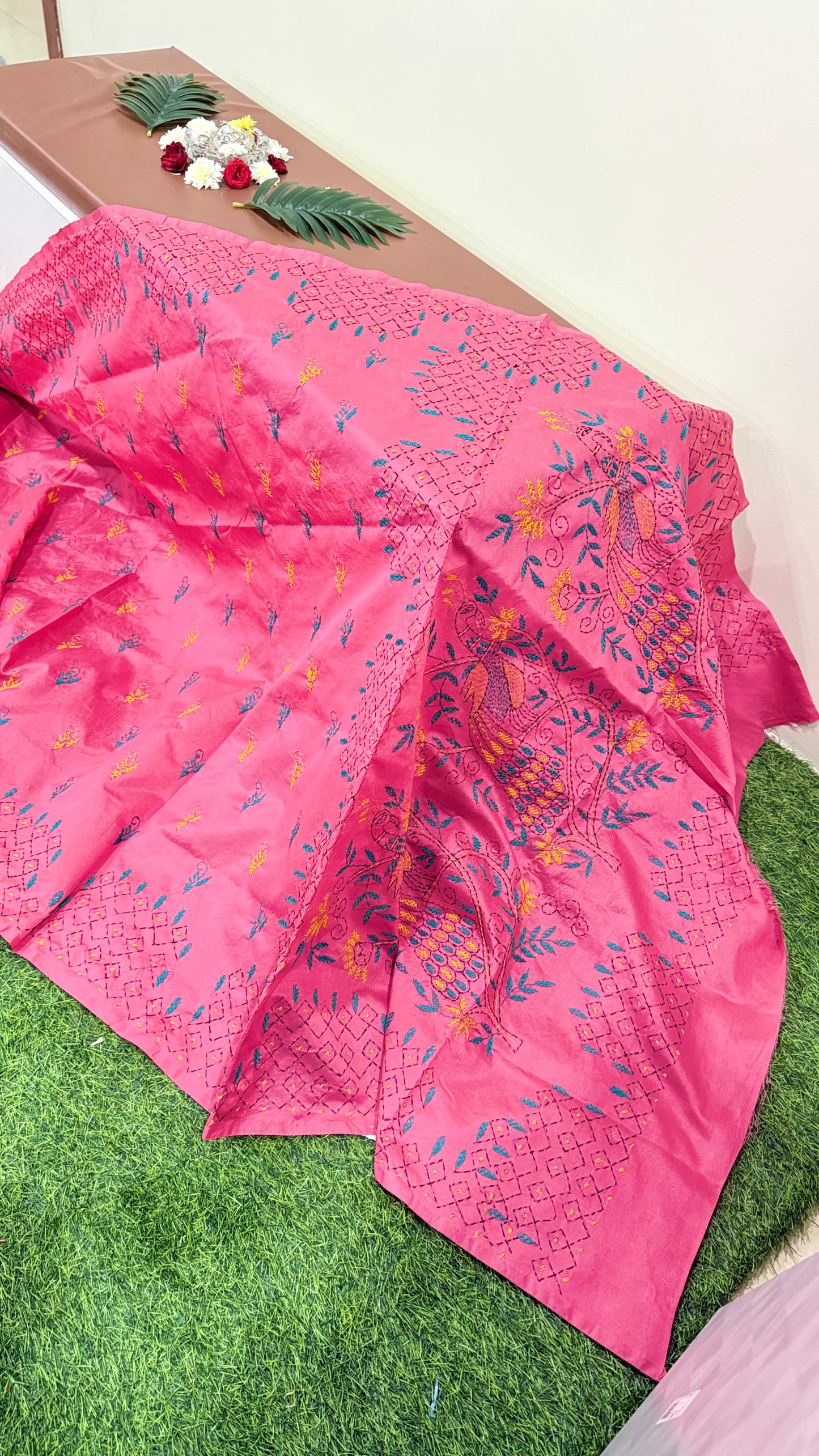 Kantha Stitch Saree Handcrafted Elegance Meets Assam Silk