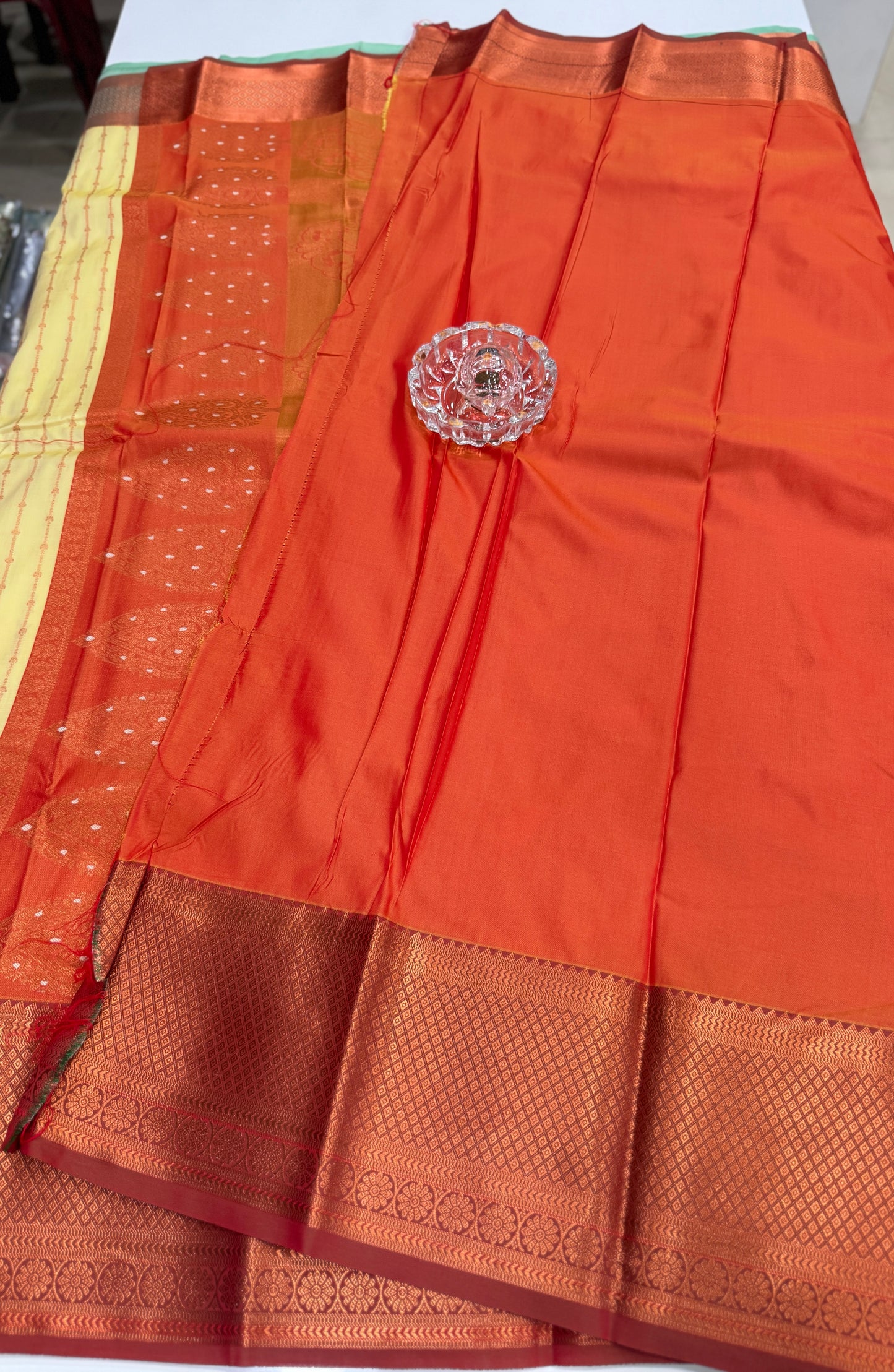 Dharmavaram Silk Saree with Intricate Meena Work and Blouse Piece for Women