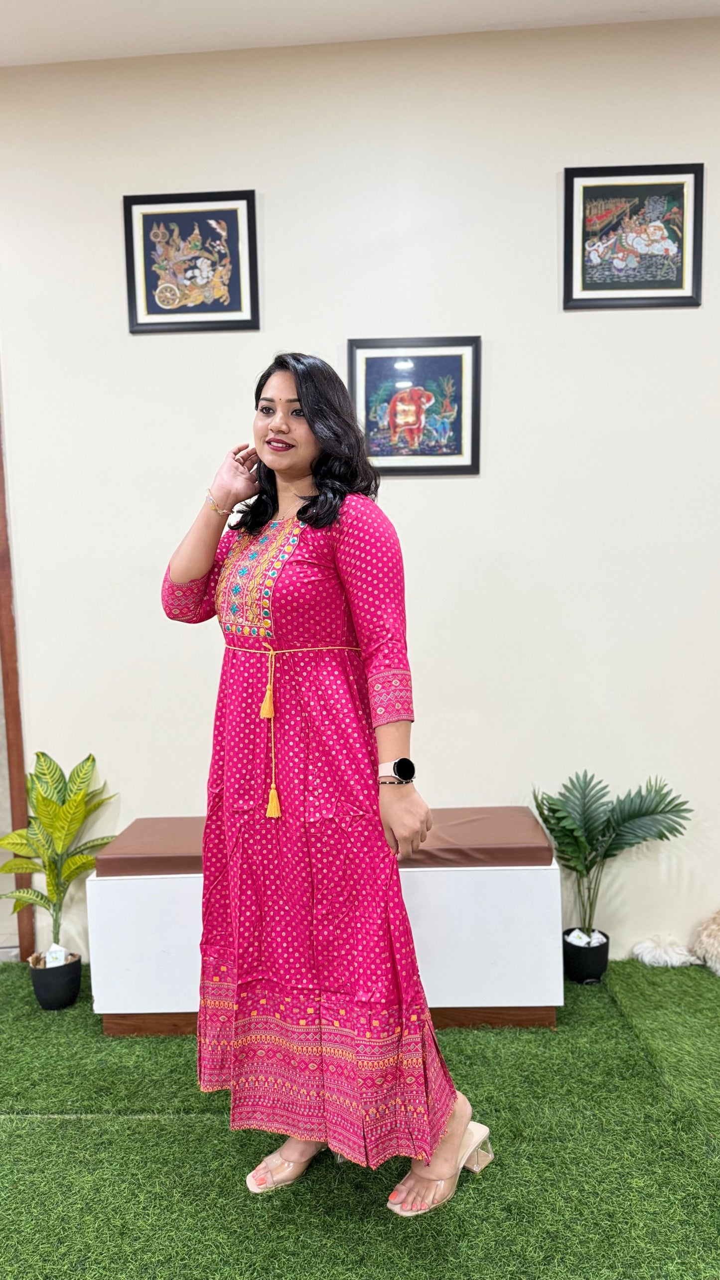 Azure Dream Anarkali Gown with Belt - Liva approved