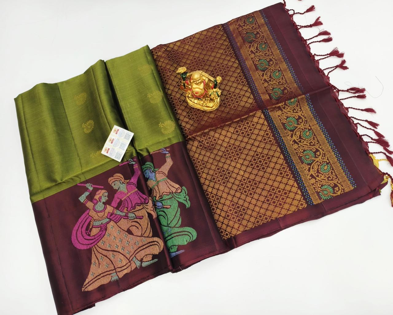 Elegance Redefined: Handloom Soft Silk Sarees with Golden Glamour