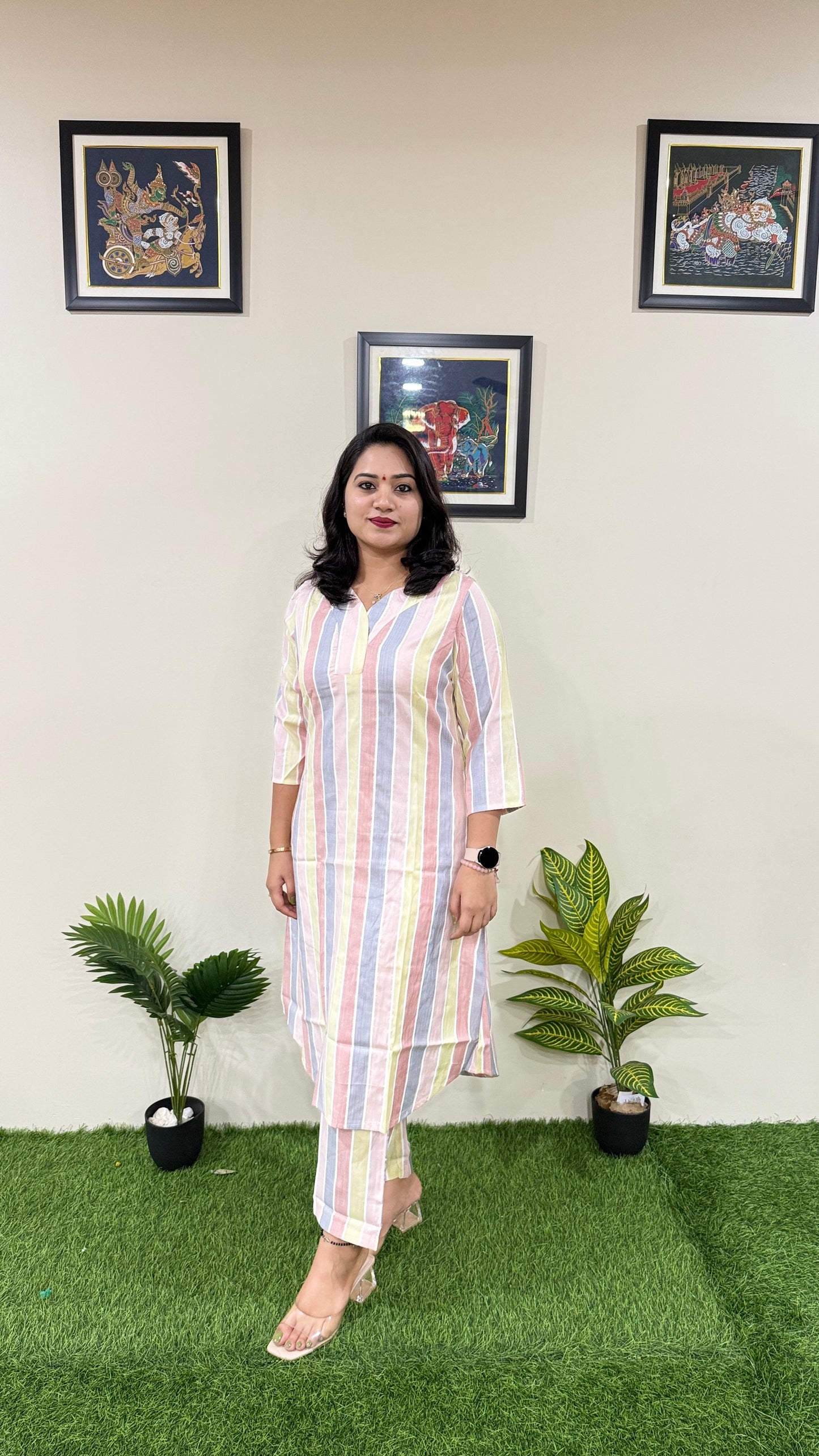Chic Handloom Striped Cord Set