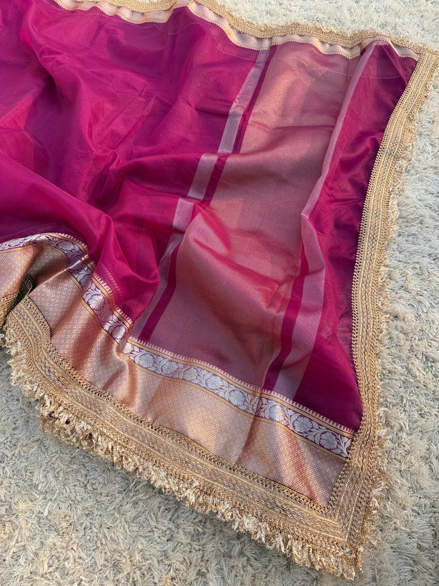 Trending Collection: Banarasi Kora Organza Soft Silk Saree - No COD for this Product