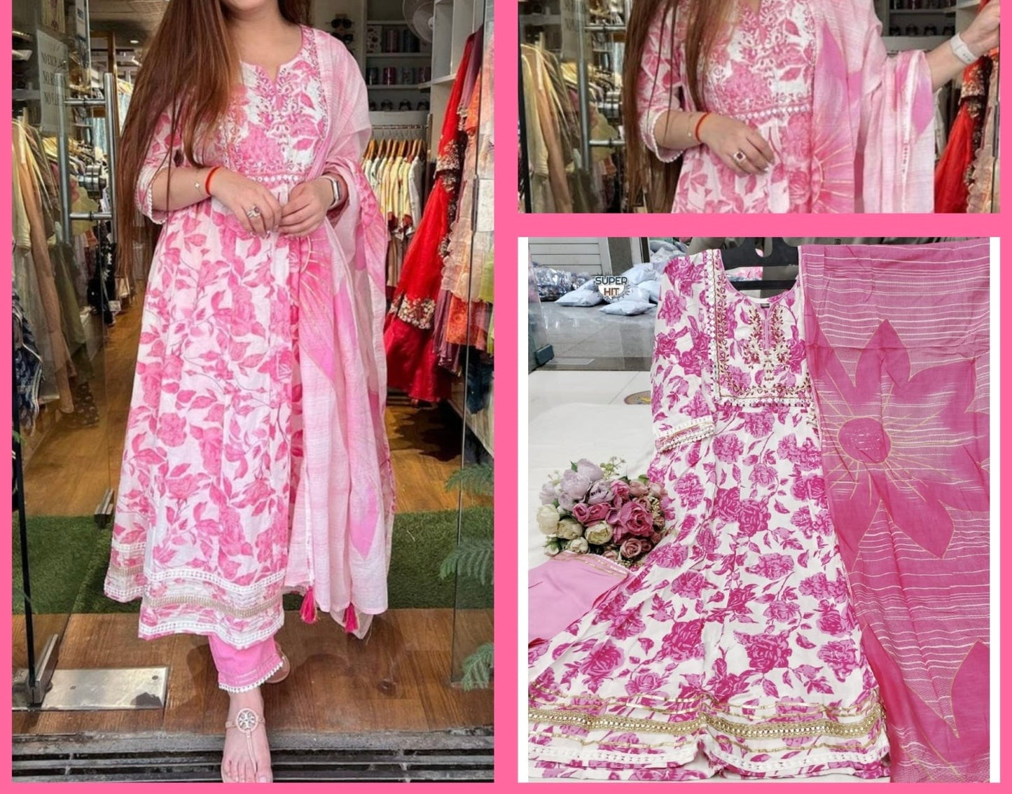 Radiant Summer Chic: Embroidered Reyon Kurti Set Collection Unveiled