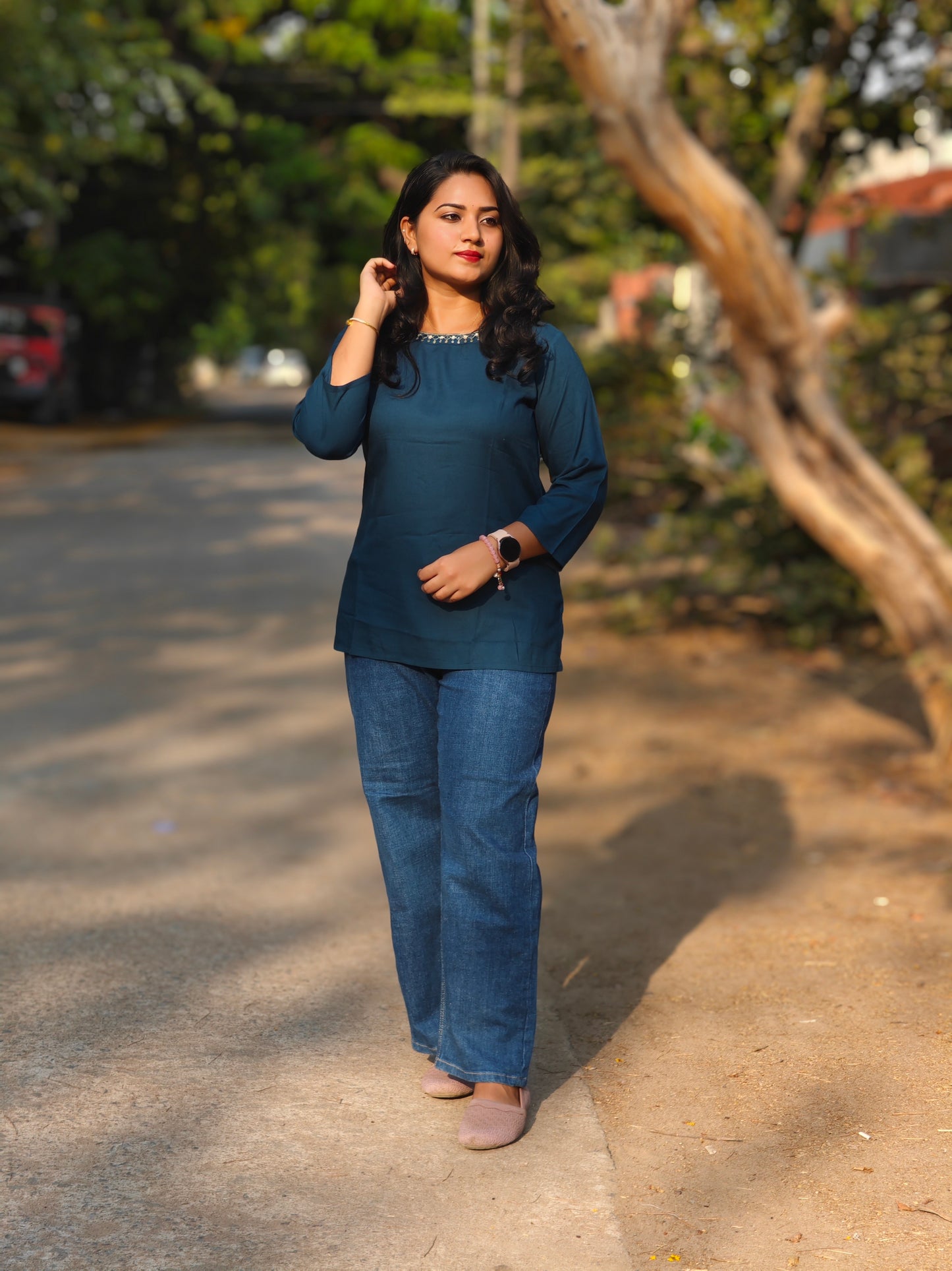 Classy Indigo Short Top -190