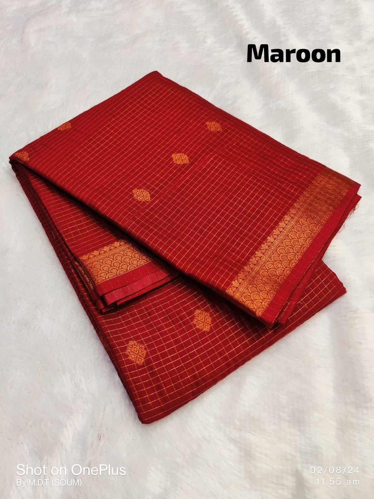 Elegant Mangalagiri Semi Pattu Saree with Blouse Piece