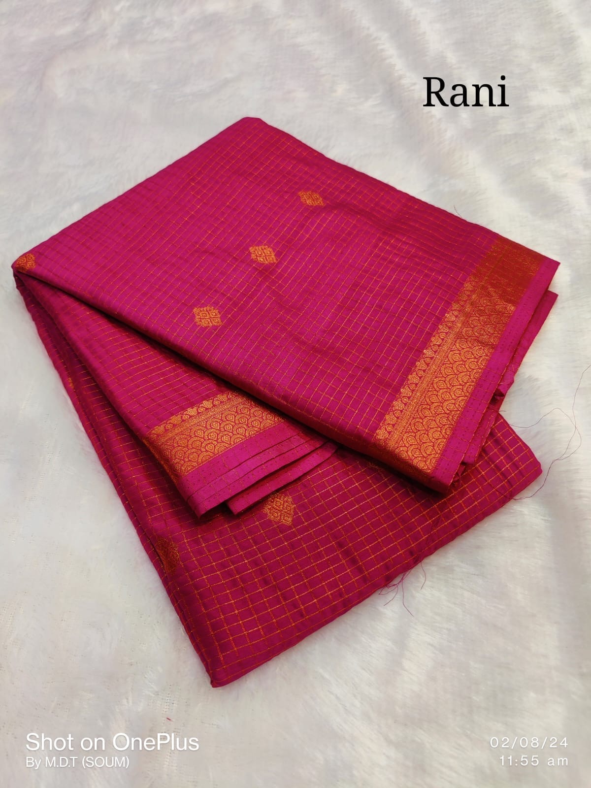 Elegant Mangalagiri Semi Pattu Saree with Blouse Piece