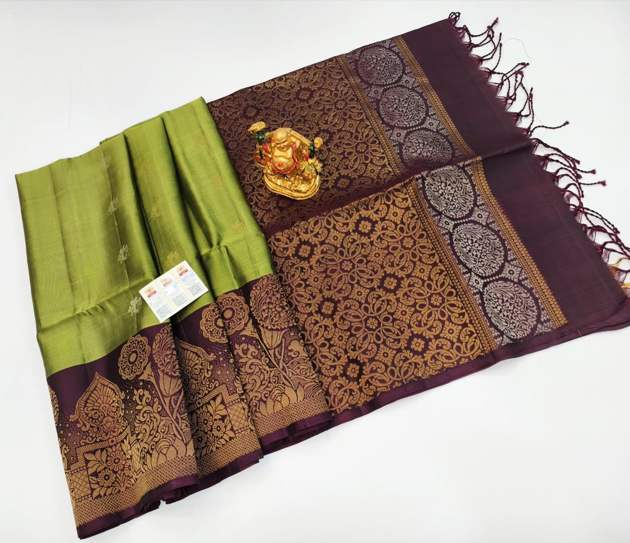 Elegance Redefined: Handloom Soft Silk Sarees with Golden Glamour