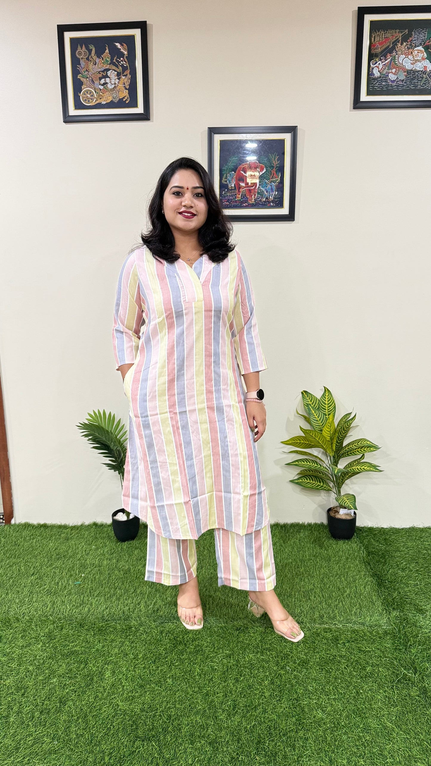 Chic Handloom Striped Cord Set