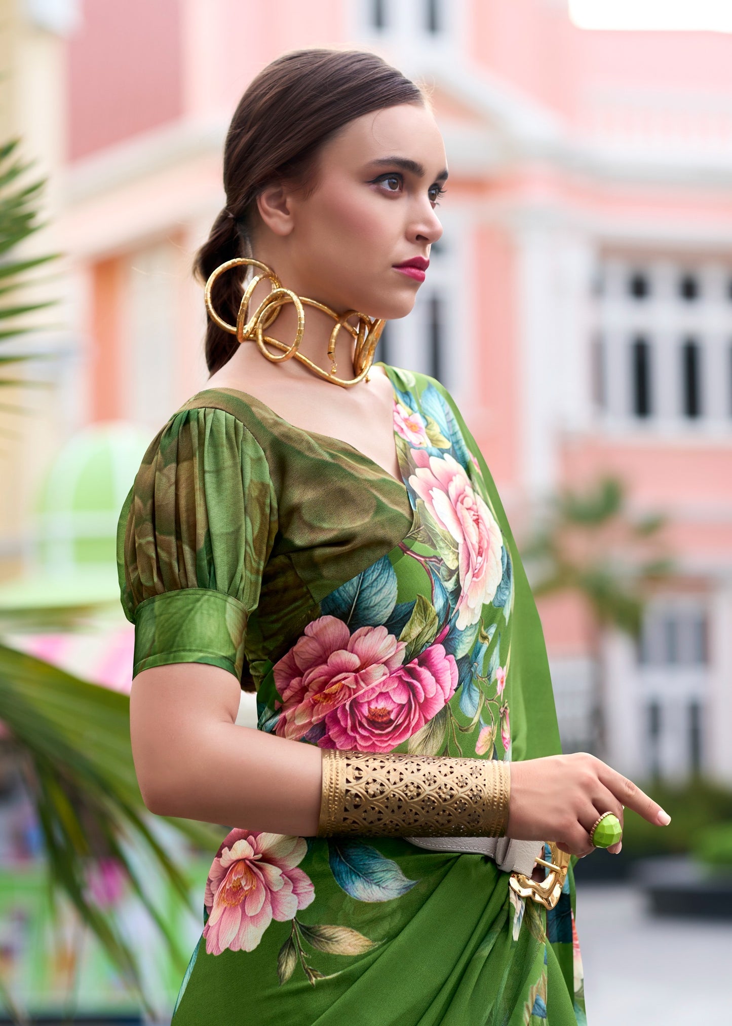 Pure Georgette Saree with Exclusive Digital Prints – Women’s Festive and Party Wear