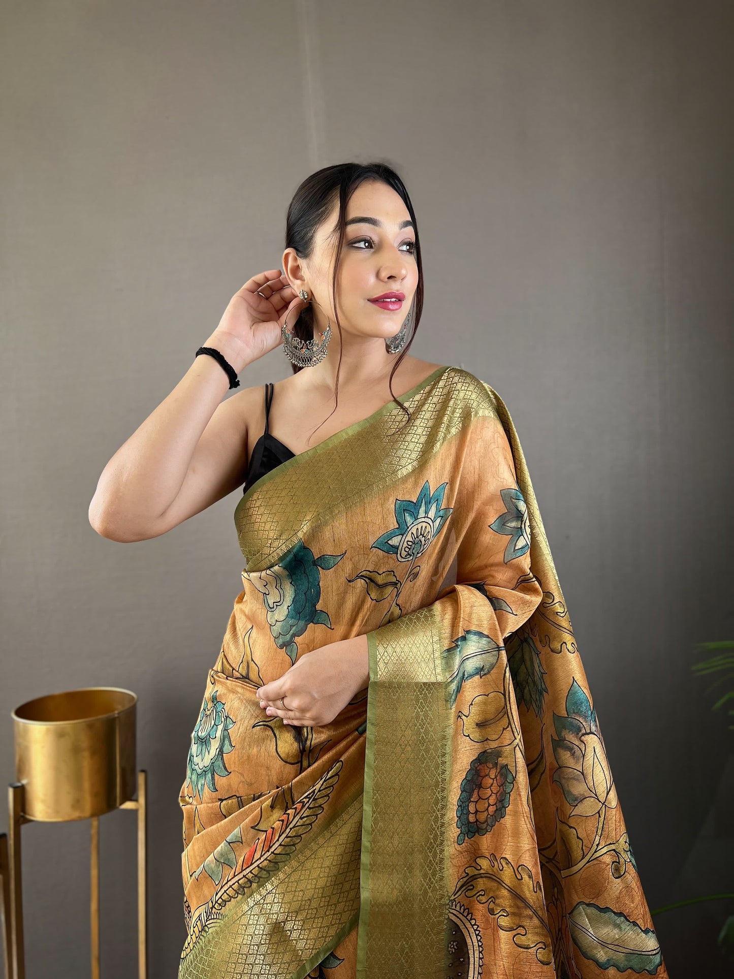 Pure Tussar Silk Kalamkari Sarees