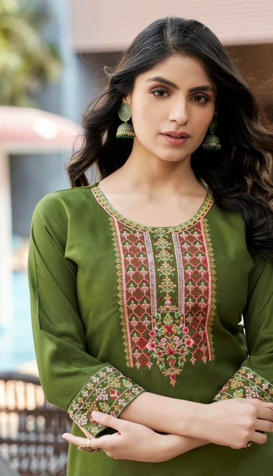 Radiant Rayon Embroidered Elegant Kurti MCB1132