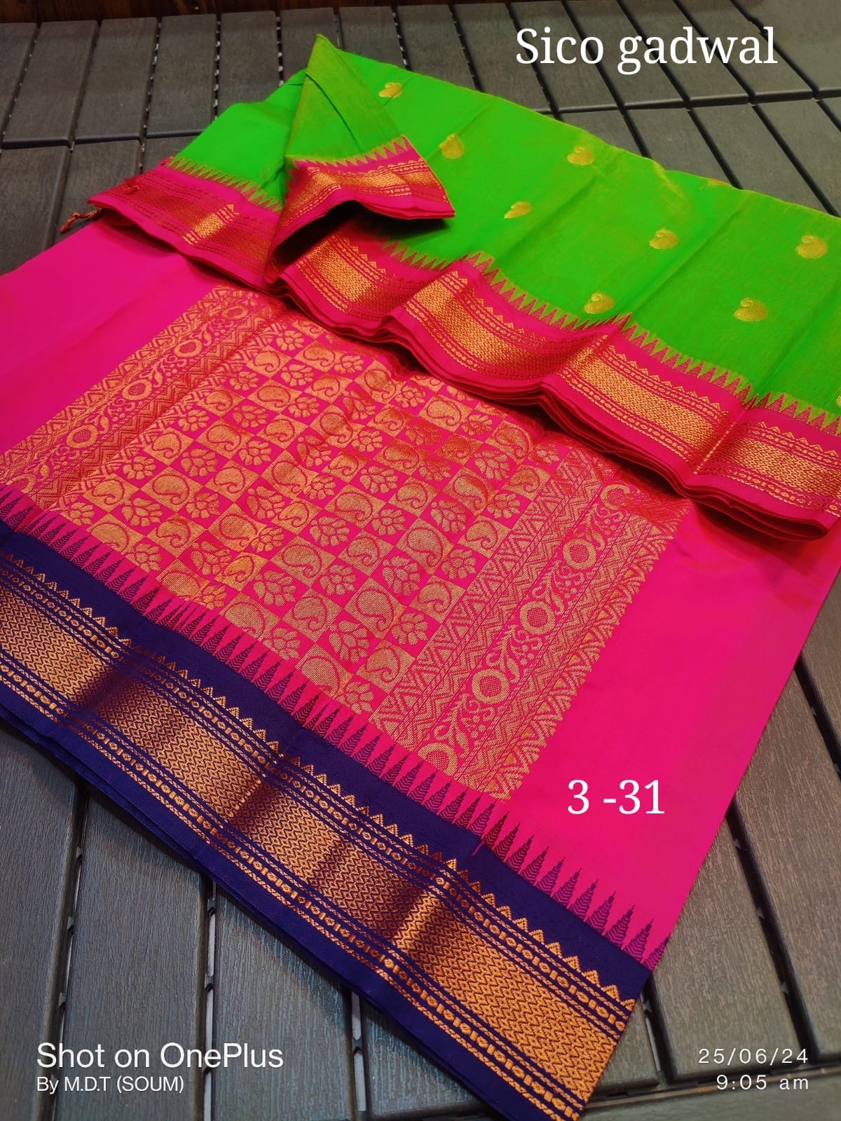 Elegant Cotton Silk Gadwal Saree with Traditional Design - LAST 5 in STOCK