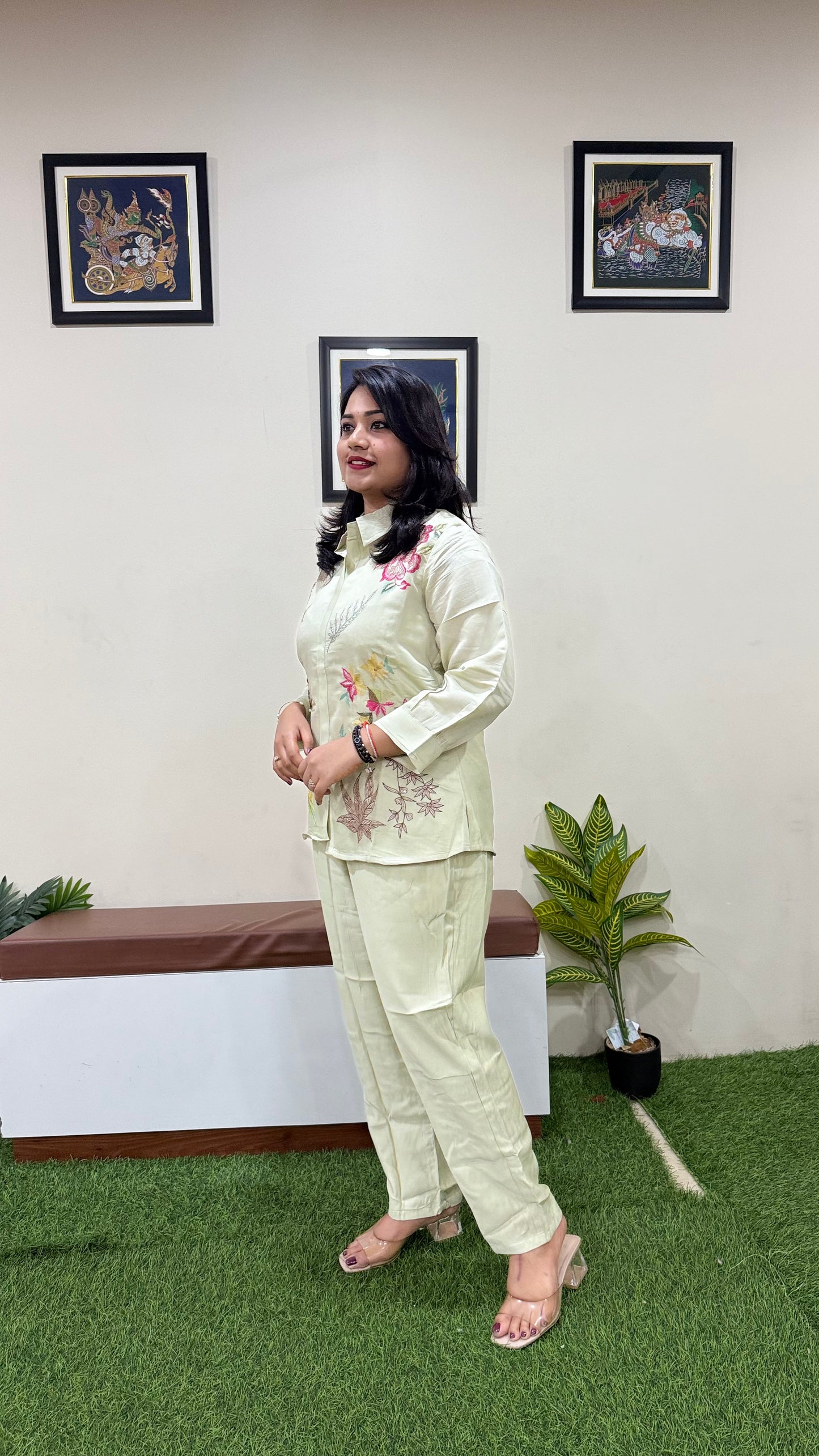 Sayuri Designer - Pearl - Pure Silk Coord Set