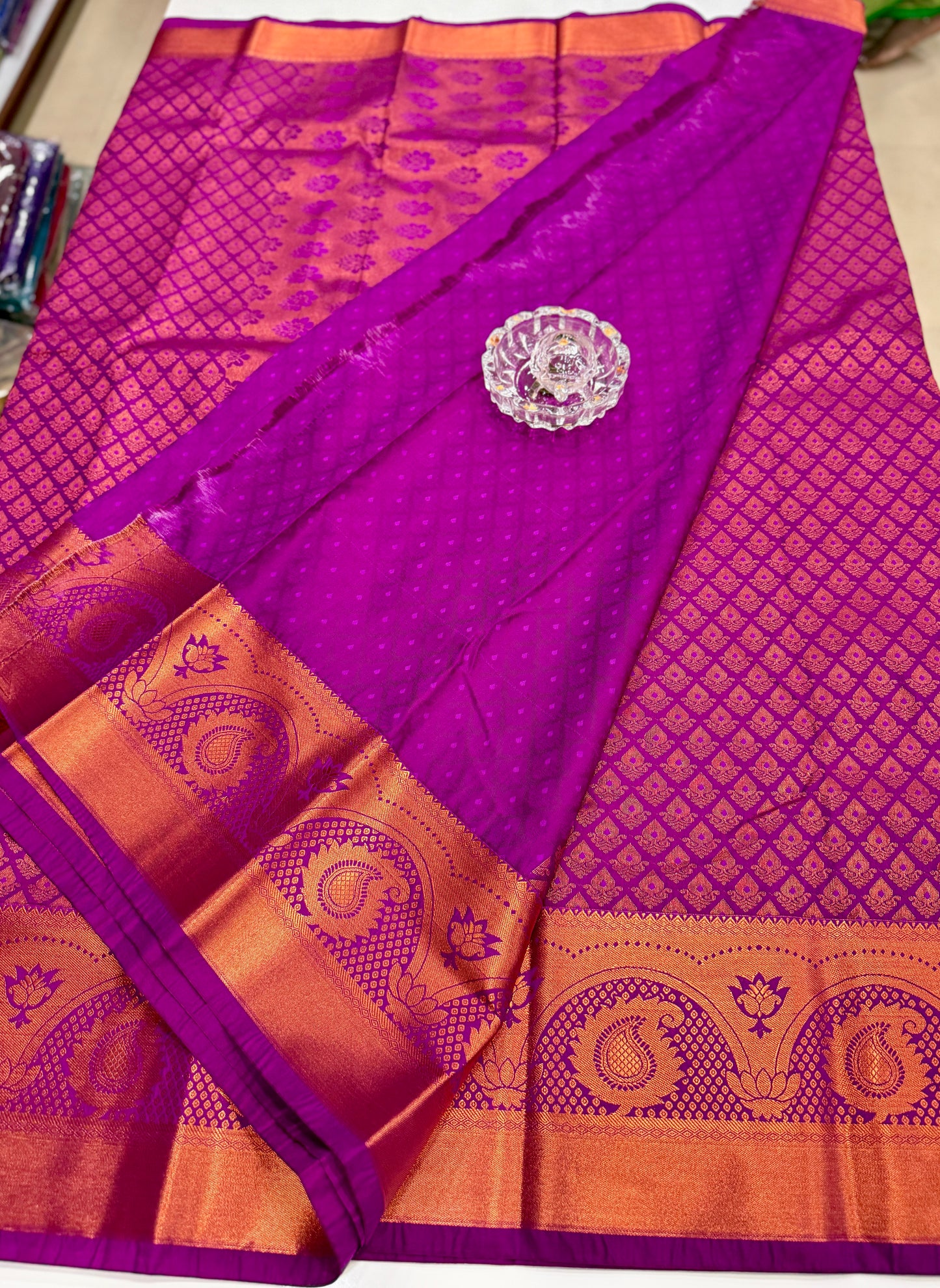 Bridal Soft Silk Saree with Jacquard Weaving & Contrast Border for Women
