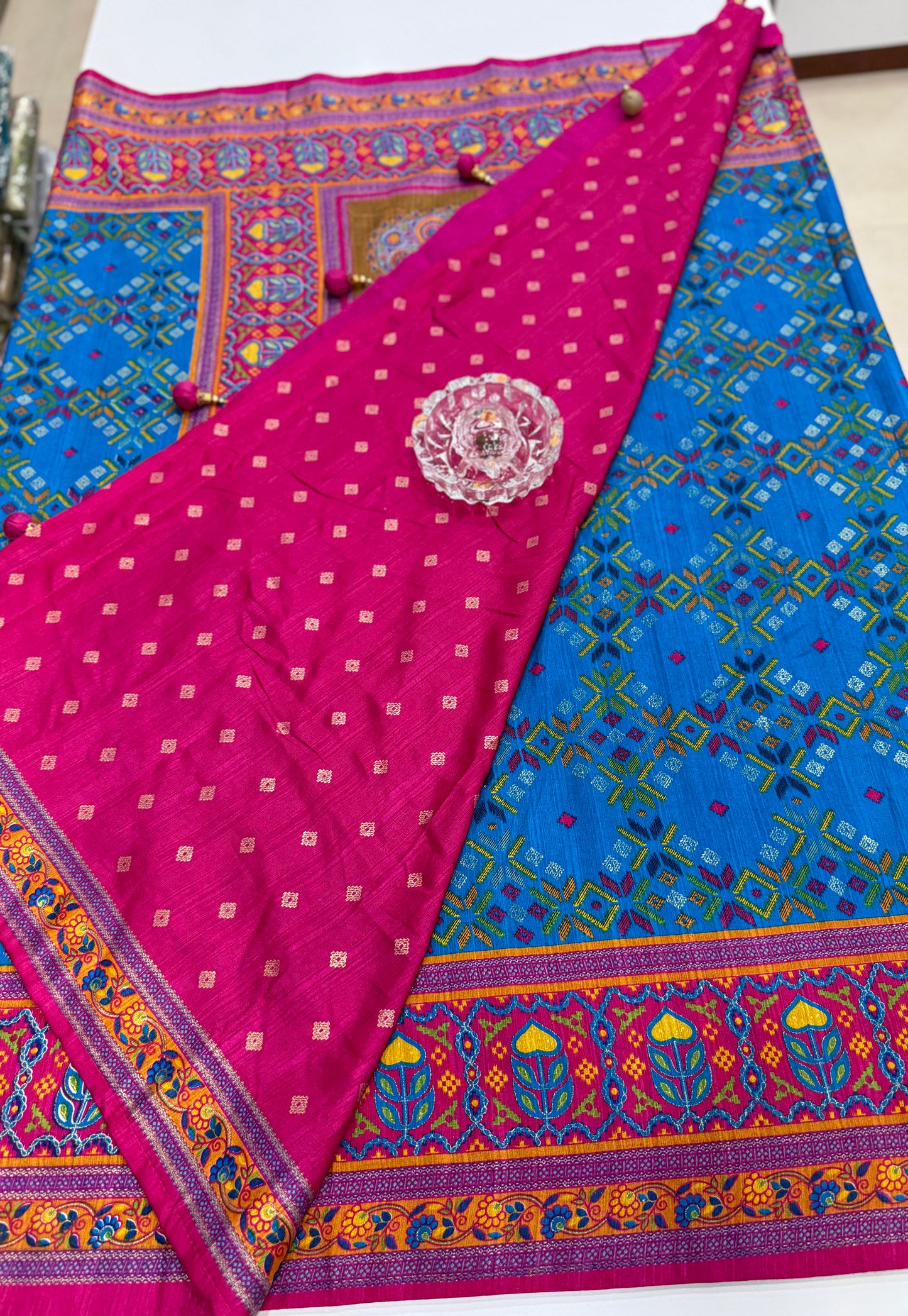 PV Silk Saree with HB Luxury Print and Gloss Finish – Party and Festival Wear Saree for Women