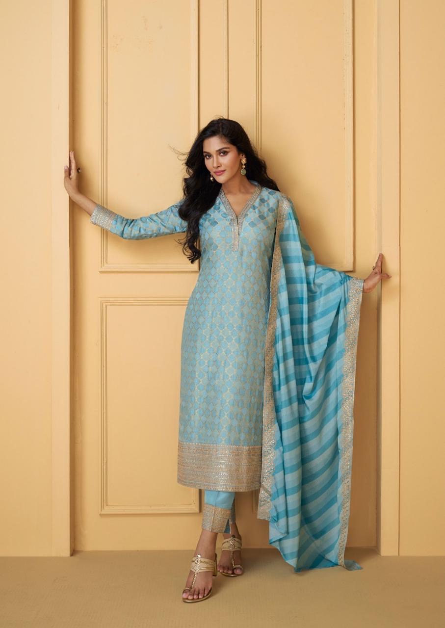 Viscose Jacquard Silk XL Size Suit Set with Digital Embroidered Dupatta – 3-Piece Festive Outfit for Women
