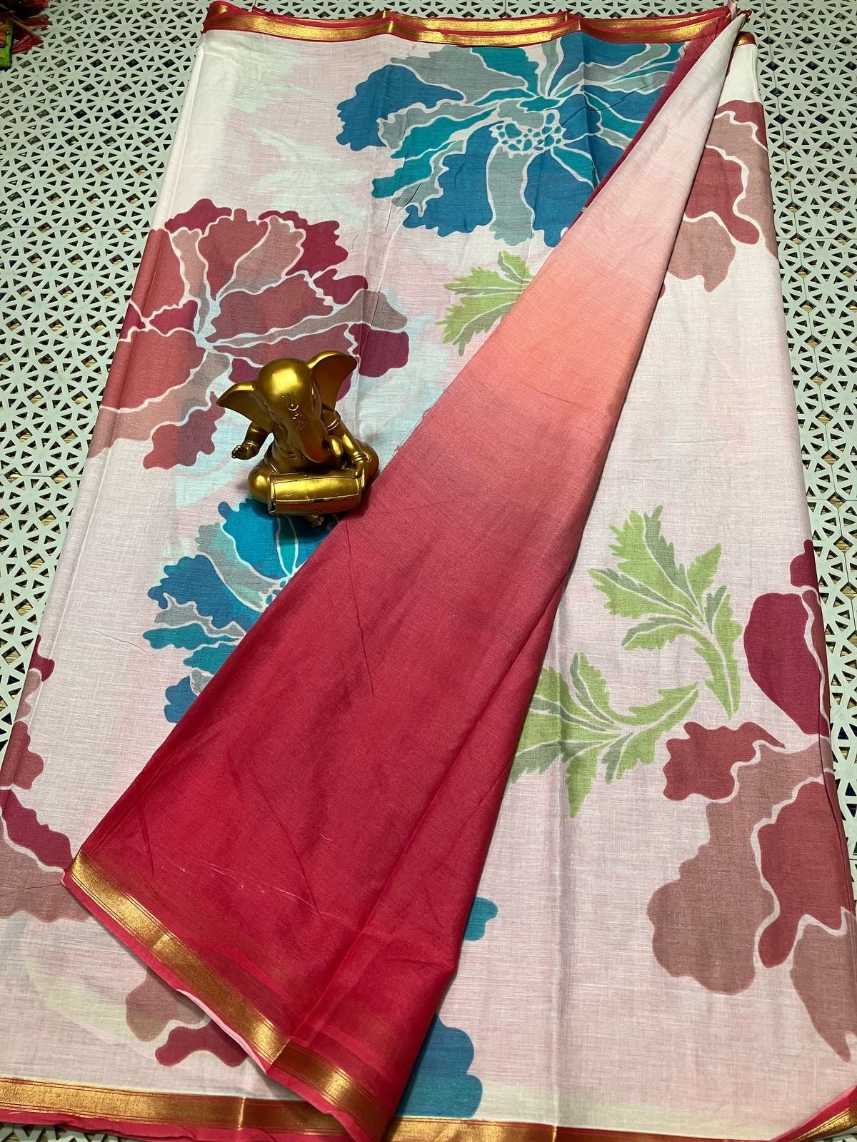 Mangalgiri Pure Mul Cotton Saree – Elegant & Classy