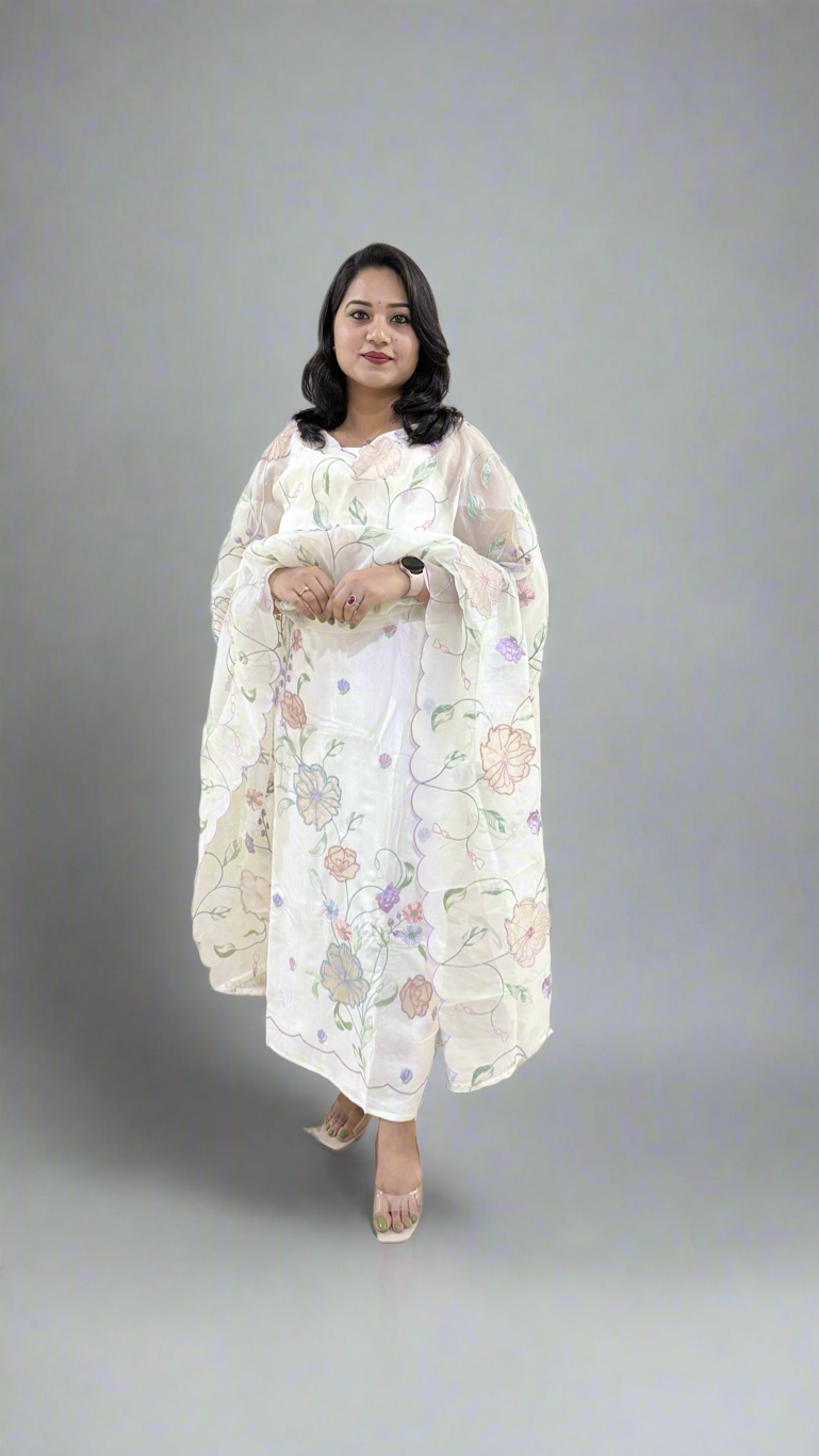 Qurbat Collection Pure Bamber Silk with Resham Embroidery